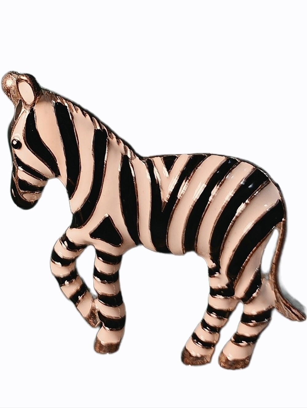 Vintage Liz Claiborne Enamel Zebra Brooch